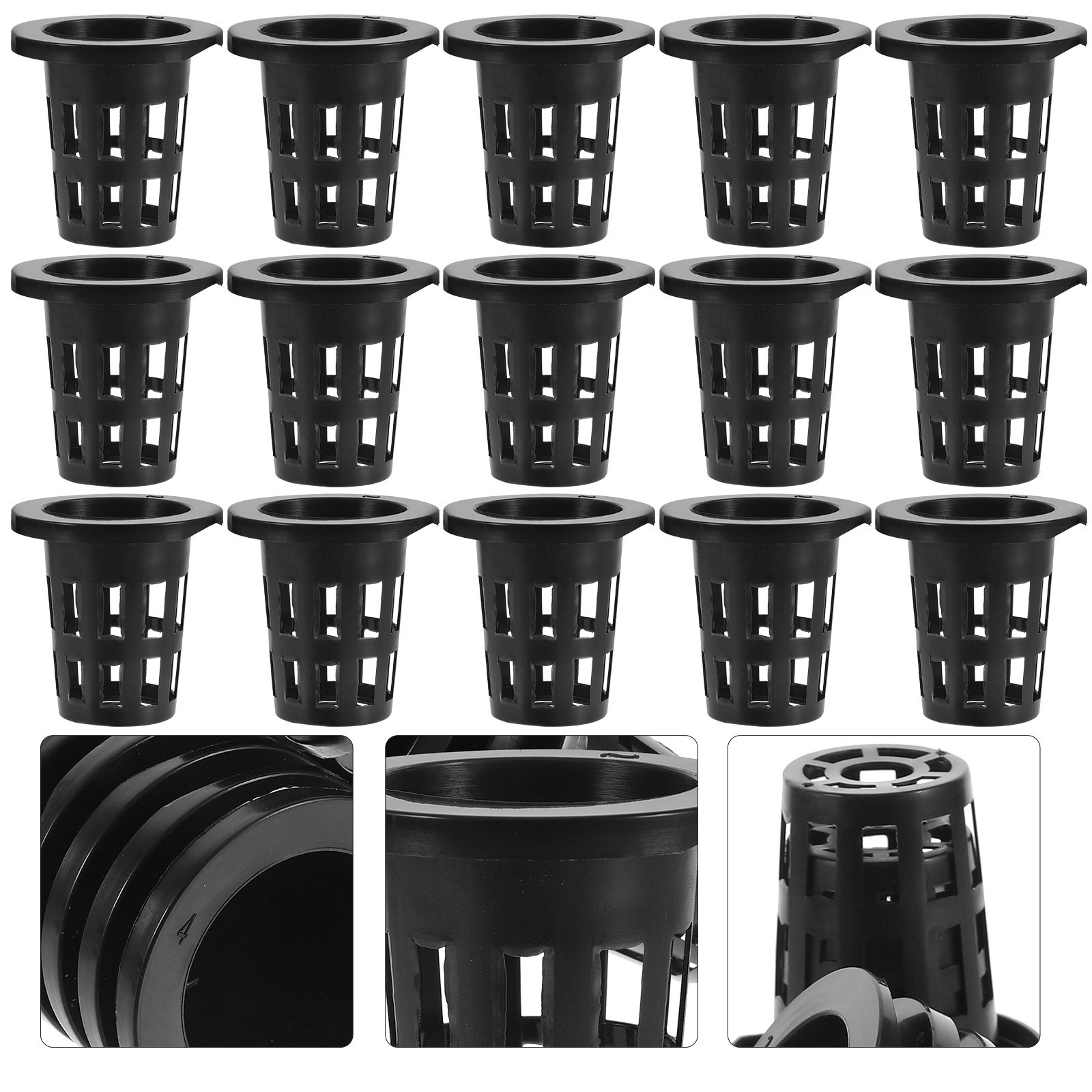 Gardening Tools Vegetables - 50個入り プラスチック製 植え込み用バスケット、水耕栽培用ネットポット、穴あきメッシュカップ。ハーブや野菜の栽培、家庭菜園に最適な園芸用具。