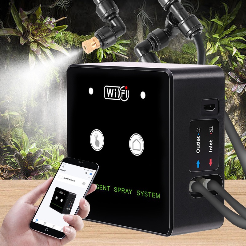 Automatic Plant Waterer - 熱帯雨林噴霧器 WiFi 制御自動ミスト熱帯雨林タイミングスプレーシステムキット灌漑タイマー爬虫類噴霧器加湿器