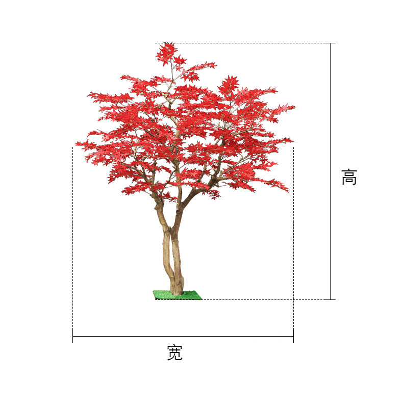 Gardening Hand Tools Japanese - 赤いカエデの木、床から天井までのフェイクツリー、チキンフットメープル無垢材シミュレーションツリー、日本庭園装飾用フェイクグリーン植物