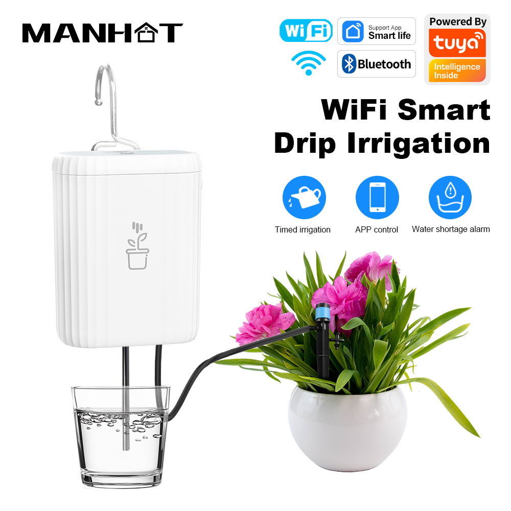 Automatic Plant Waterer - WiFiスマート点滴灌漑自動庭園植物花水やりシステムスプリンクラー点滴灌漑装置ポンプタイマーツール
