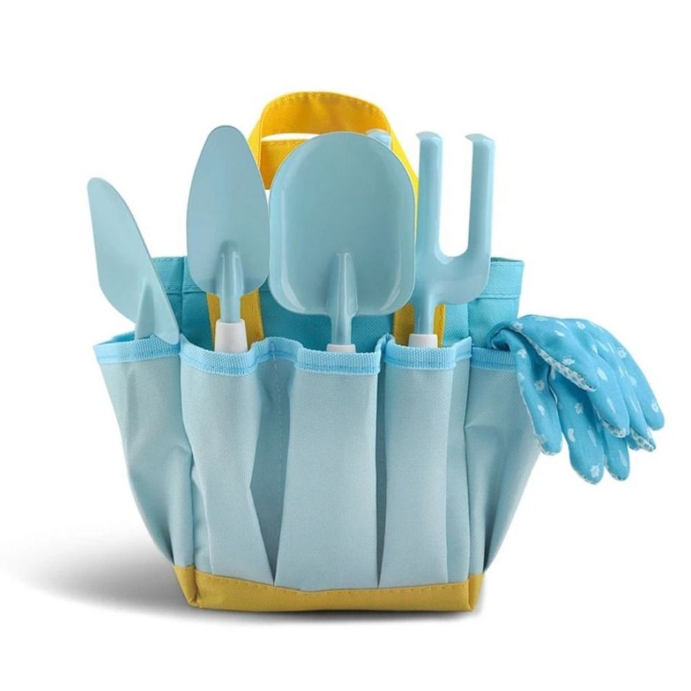 Gardening Tools Girls - 砂遊び用キャンディカラーの子供用ガーデニングツールセット。移植スコップ、熊手、子供用植え付けツールキット、エプロン、シャベル、子供用ガーデニングおもちゃ、女の子向け。