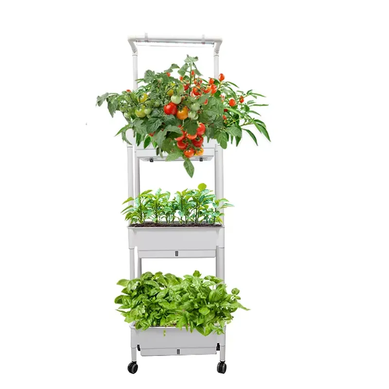 移動式垂直型3段自動給水スマートガーデンプランターボックスス - Self-Watering Planter のレビューと価格