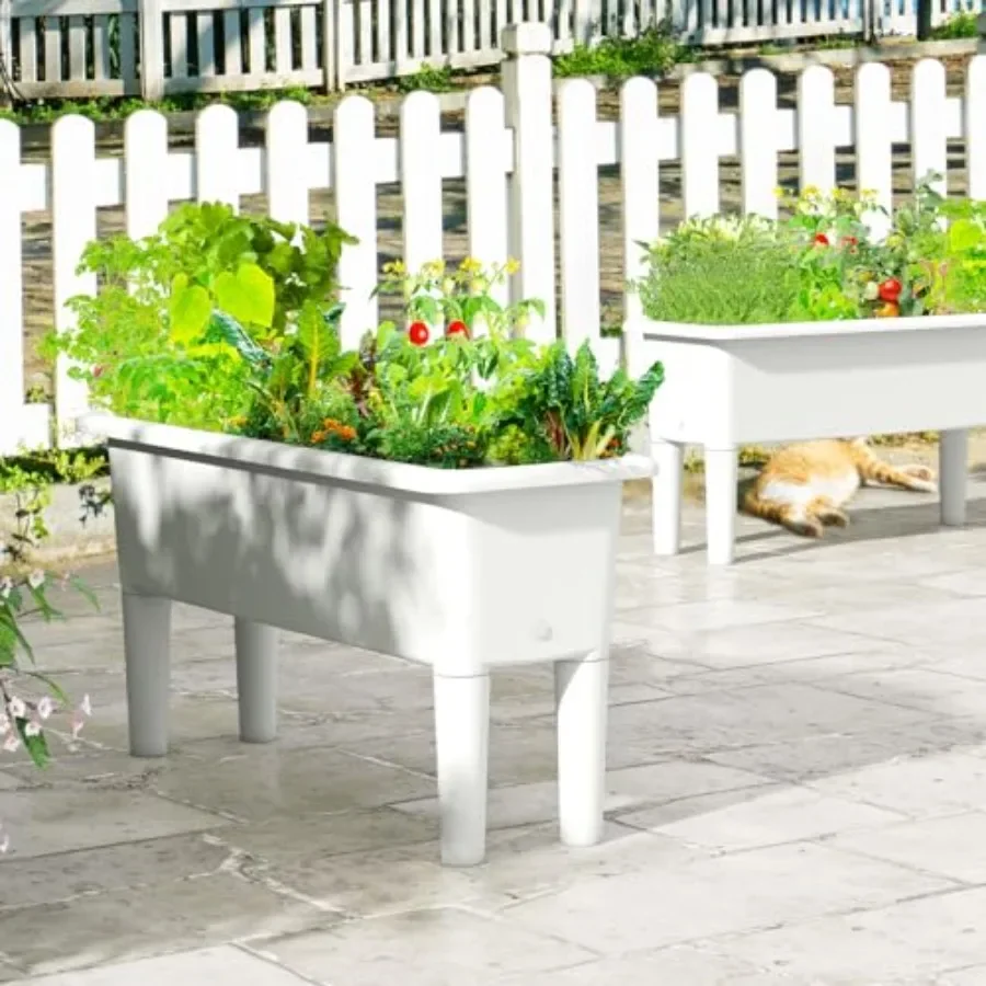 屋外用プランターボックス2個セット。水やりが簡単な構造で、脚 - Self-Watering Planter のレビューと価格