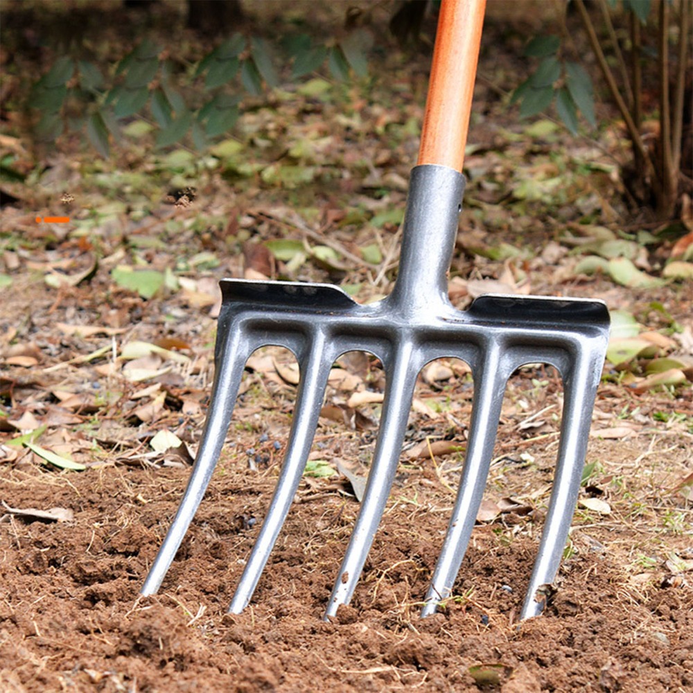 頑丈な高炭素鋼製掘削フォーク 4本爪 耐破損性 ガーデンフォ - Spade Digging Fork のレビューと価格